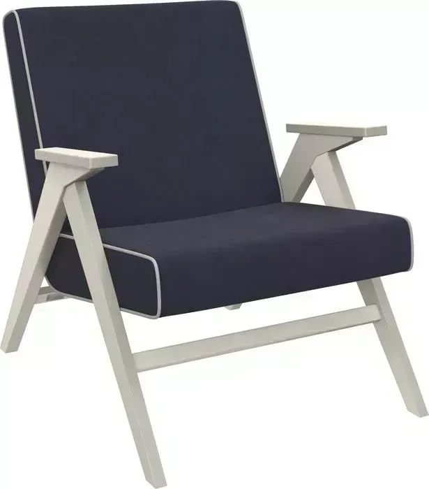 Кресло для отдыха Мебель Импэкс Вест дуб шампань ткань Verona denim blue, кант Verona light grey