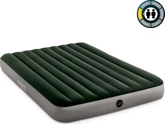 Мат гимнастический INTEX Надувной рас 64779 Prestige Downy Bed 152х203х25 см насос на батарейках в комплекте