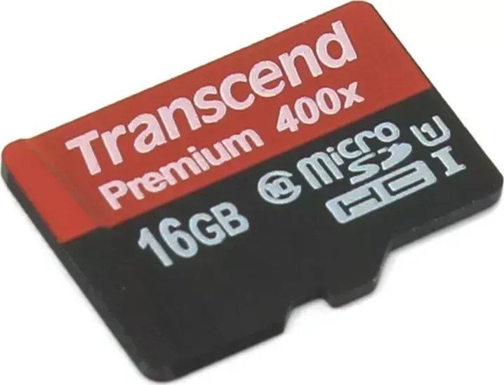 SD micro карта TRANSCEND Premium SDHC UHS-I 16 ГБ, 60 МБ/с, 400X, Class 10, TS16GUSDCU1
