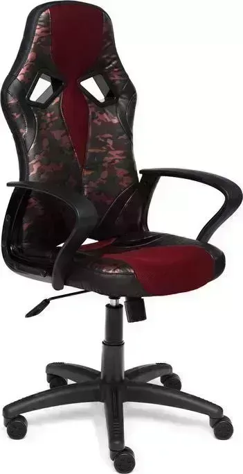 Кресло офисное TetChair Racer gt military кож/зам/ткань розовый/бордо TW 13