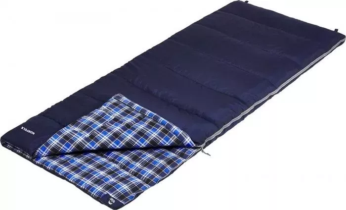 Спальный мешок Jungle Camp Norfolk, с фланелью, левая молния, цвет синий