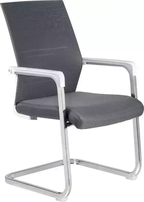 Кресло Riva Chair RCH D819 белый пластик/серая сетка (на полозьях)