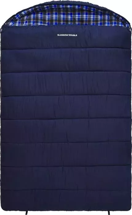 Спальный мешок Jungle Camp Glasgow Double, двухместный, с фланелью, цвет синий