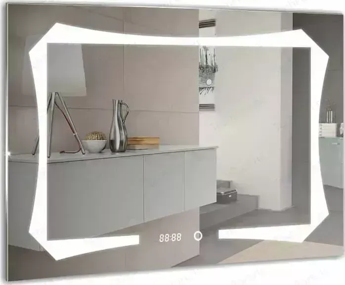 Зеркало Mixline Отто 80х60 с подсветкой, сенсор + часы (4620001987566)
