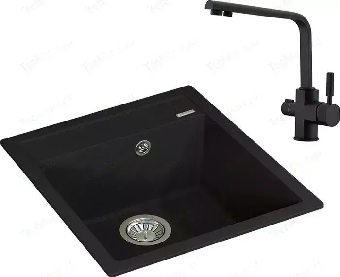 Мойка кухонная и смеситель FLORENTINA и смеситель Липси 460 Kaiser Decor под фильтр (20.280.B0460.302, 40144-9)