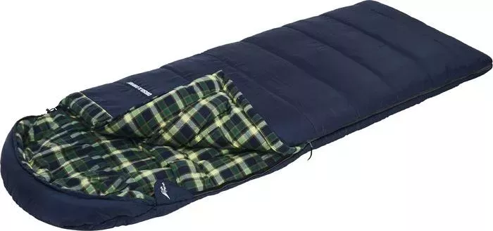 Спальный мешок TREK PLANET Chelsea XL Comfort, широкий с фланелью, правая молния, цвет- черный