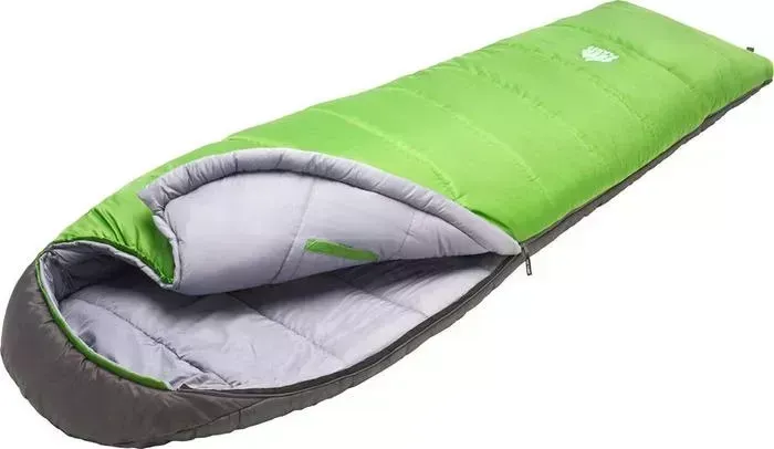Спальный мешок TREK PLANET Comfy, кокон-одеяло, трехсезонный, правая молния, зеленый/серый