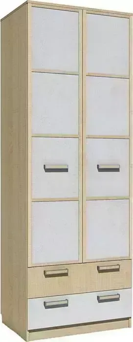 Шкаф для одежды Сильва с ящиками НМ 013.02-03 М фанк клен танзанский/белый