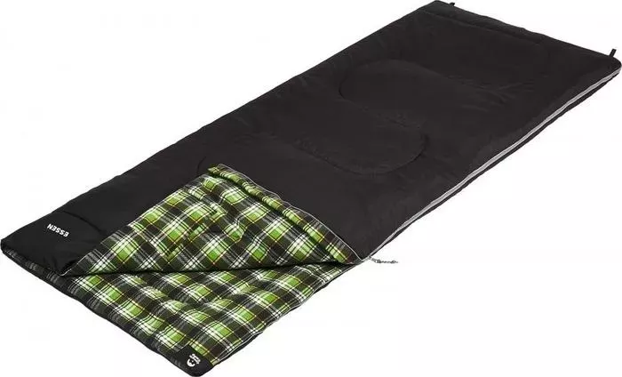 Спальный мешок Jungle Camp Essen, с фланелью, левая молния, цвет черный