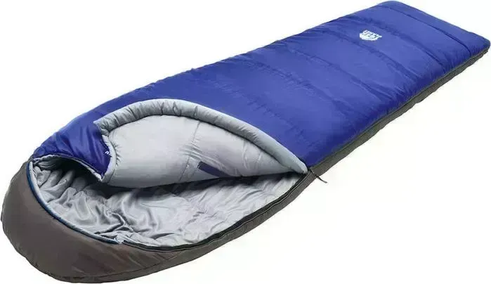 Спальный мешок TREK PLANET Breezy, кокон-одеяло, трехсезонный, правая молния, синий/серый