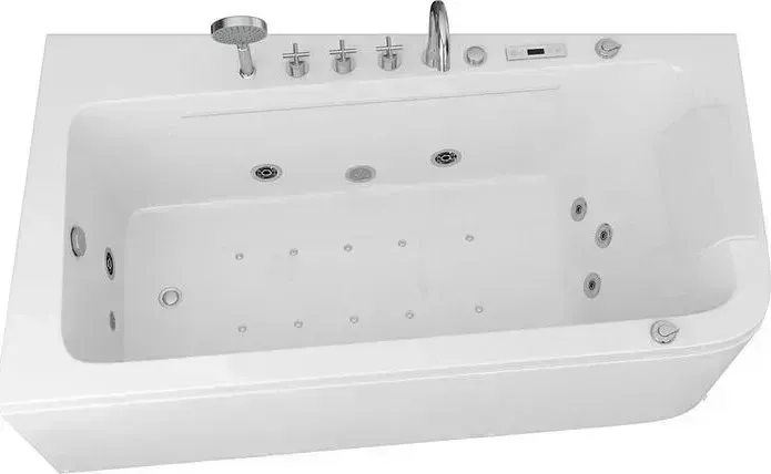 Акриловая ванна GROSSMAN 170x95 с каркасом, гидромассажная, левая (GR-17095L)
