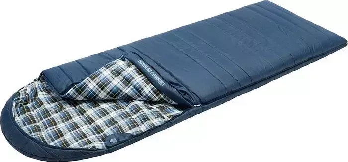 Спальный мешок TREK PLANET Douglas Wide Comfort, с фланелью, левая молния, цвет- синий