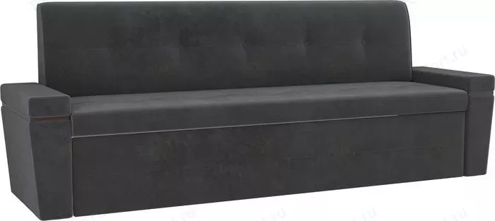 Кухонный прямой диван АртМебель Деметра велюр серый