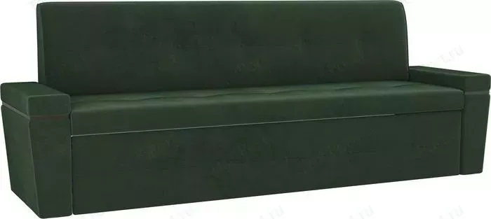 Кухонный прямой диван АртМебель Деметра велюр зеленый