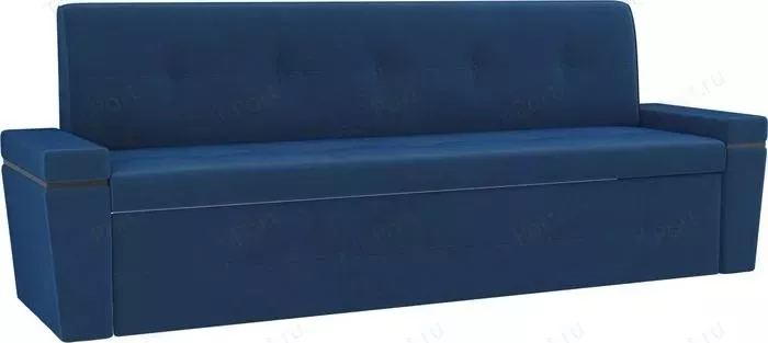 Кухонный прямой диван АртМебель Деметра велюр синий