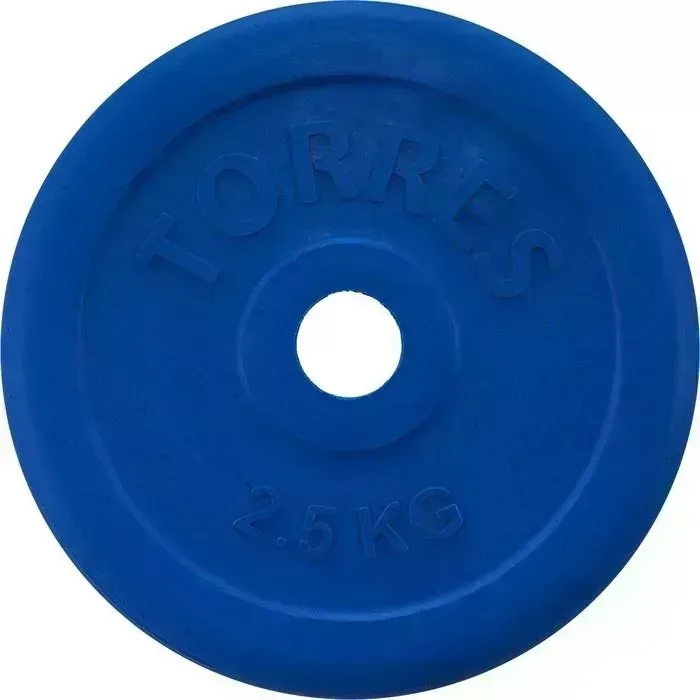 Диск обрезиненный TORRES 2,5 кг, d.25 мм, синий
