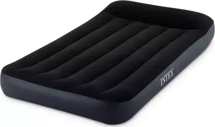 Матрас надувной INTEX рас 64146 с подголовником Pillow Rest Classic Bed Fiber-Tech, 99х191х25 см встроенный насос,