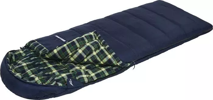 Спальный мешок TREK PLANET Chelsea XL Comfort, широкий с фланелью, левая молния, цвет- синий