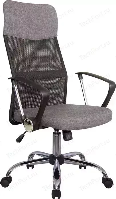 Кресло офисное Riva Chair RCH 8074 F черная сетка /ткань серая