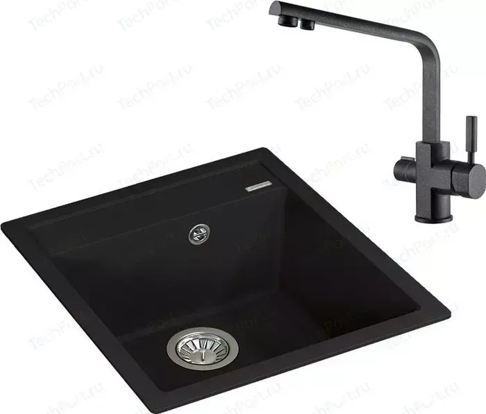 Мойка кухонная и смеситель FLORENTINA и смеситель Липси 460 Kaiser Decor под фильтр (20.280.B0460.302, 40144-2)