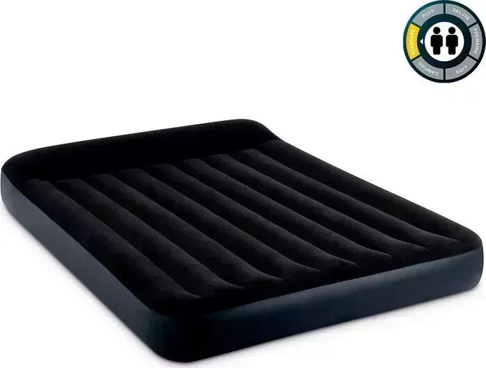 Матрас надувной INTEX рас 64150 с подголовником Pillow Rest Classic Bed Fiber-Tech, 152х203х25 см встроенный насос,