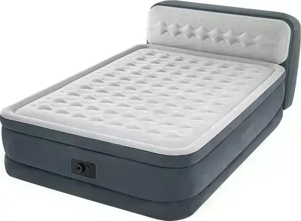 Надувная кровать INTEX 64448 Headboard Airbed 152х236х86 см со спинкой, встроенный насос 220V,
