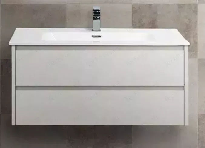 Тумба с раковиной BELBANGO с Kraft 100, Bianco Opaco (KRAFT-1000-2C-SO-BO, BB1000ETL)