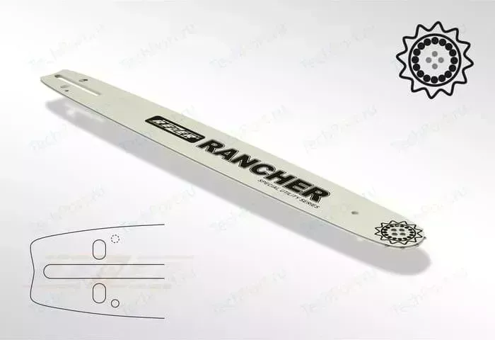 Шина пильная Rezer Rancher 455 L 8 F 18" 45см 1,3мм 0,325" на 72 звена