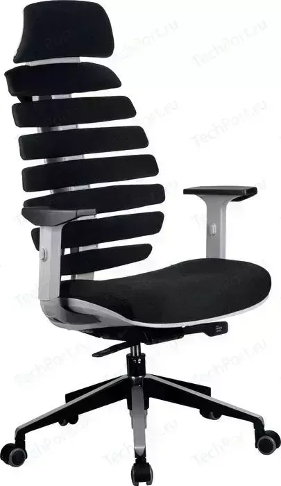 Кресло офисное Riva Chair RCH Shark серый пластик, ткань черная (26-28)