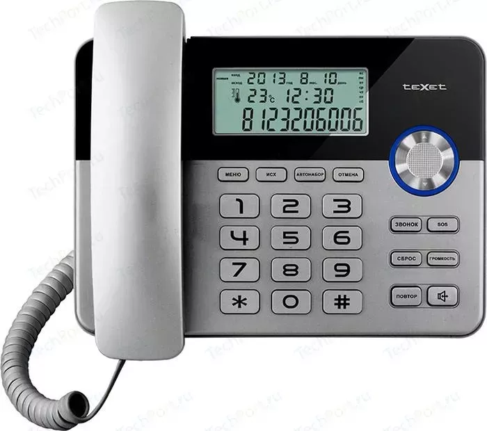 Проводной телефон TeXet TX-259 чёрный-серебристый