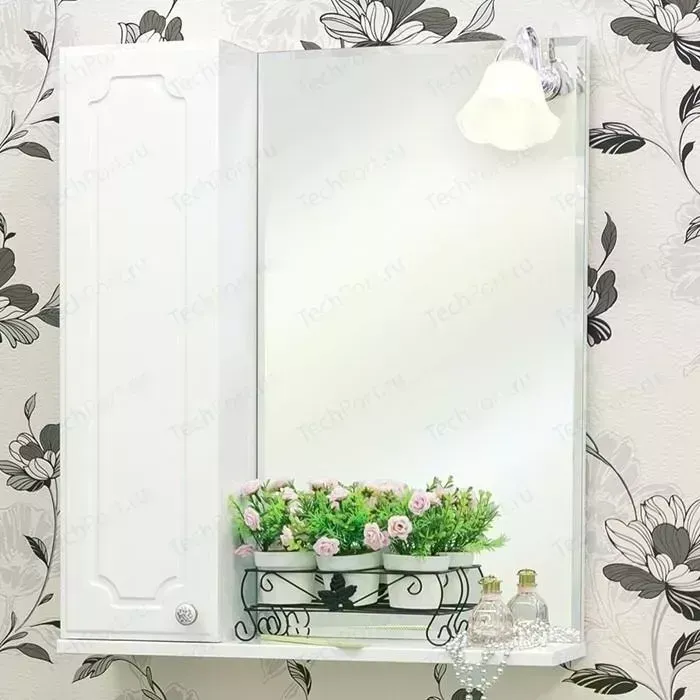 Зеркальный шкаф Sanflor Ксения 60 белый, левый (H0000000116)