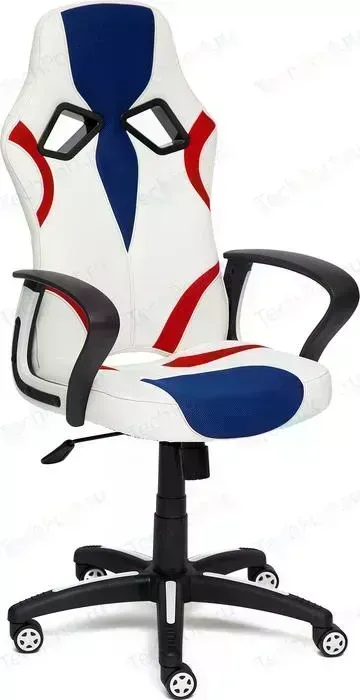 Кресло офисное TetChair RUNNER кож/зам/ткань белый/синий/красный 36-01/10/08