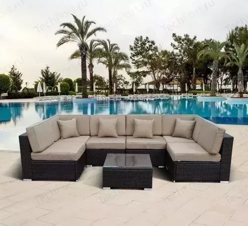 Комплект мебели Afina garden из искусственного ротанга YR822-W53 old brown