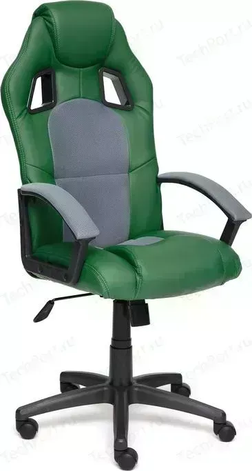 Кресло офисное TetChair DRIVER кож/зам/ткань, зеленый/серый 36-001/12