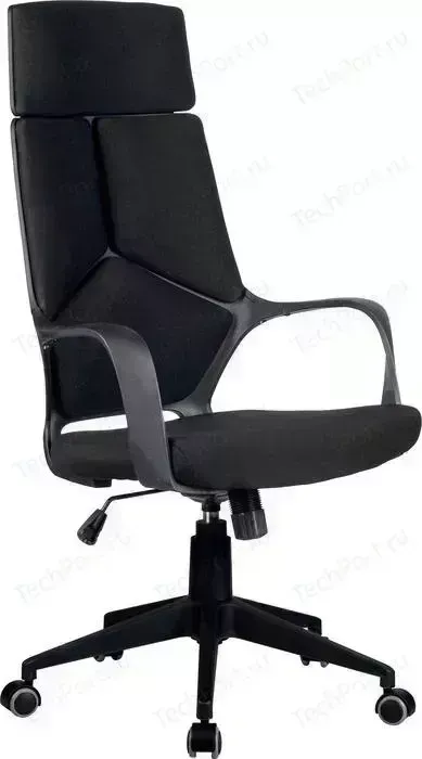 Кресло офисное Riva Chair RCH 8989 черный пластик, черная ткань (54)