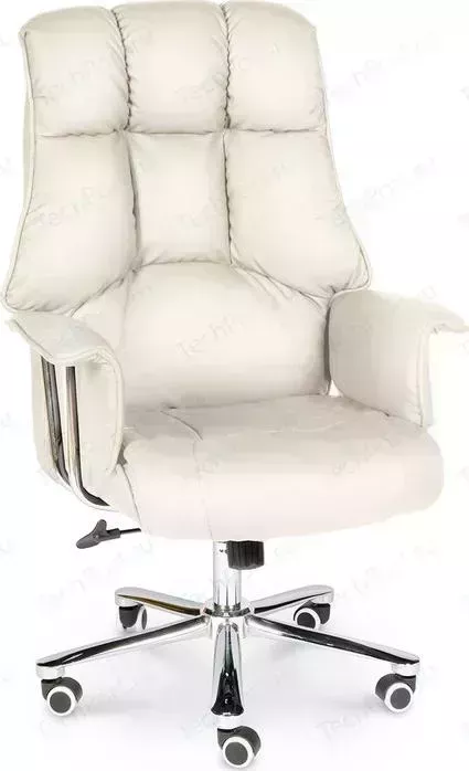 Кресло офисное NORDEN Президент сталь + хром/слоновая кость экокожа