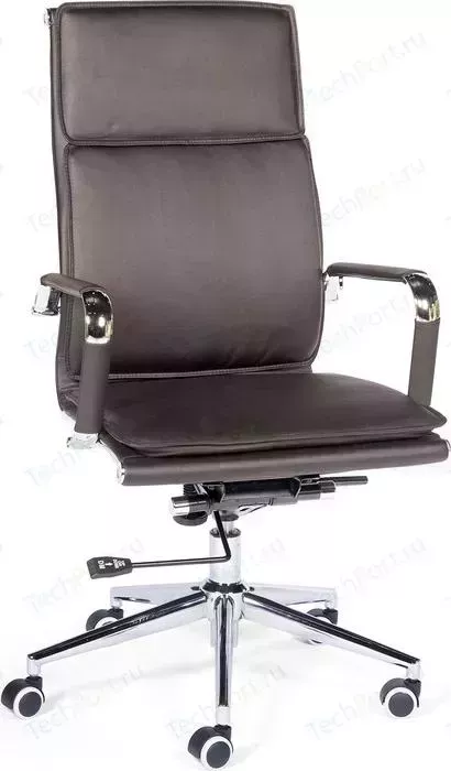 Кресло офисное NORDEN Харман brown хром/темно- коричневая экокожа