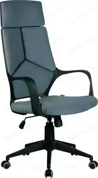 Кресло офисное Riva Chair RCH 8989 черный пластик, серая ткань (60)