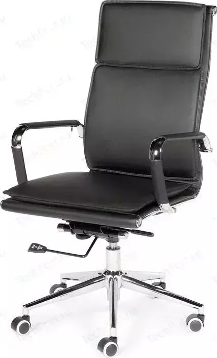 Кресло офисное NORDEN Харман black хром/черная экокожа