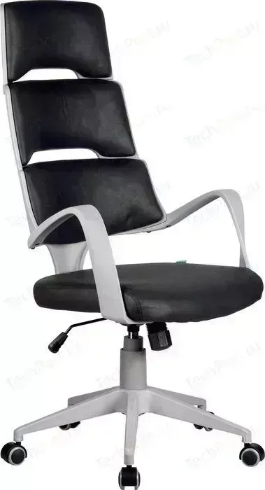 Кресло офисное Riva Chair RCH Sakura серый пластик, ткань фьюжн черный(194)