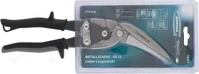 Ножницы по металлу GROSS 270мм Piranha CrMo (78331)