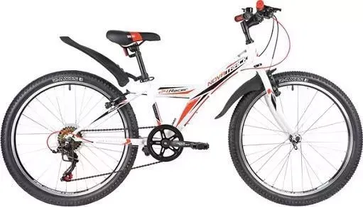 Велосипед NOVATRACK для подростков 24 RACER белый (24SH6V.RACER.12WT20)