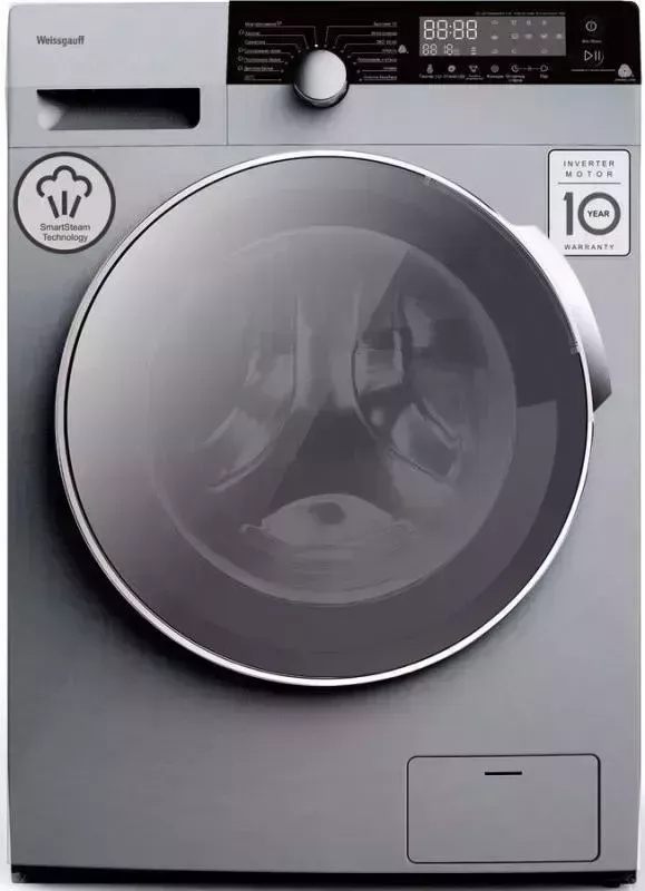 Стиральная машина WEISSGAUFF WM 5649 DC Inverter Steam Silver