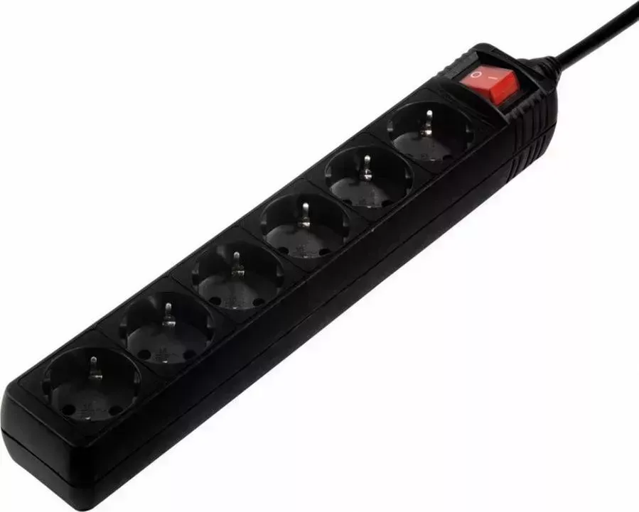 Удлинитель HAMA H-30394 (1.4м 6 розеток) черный