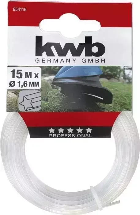 Леска триммерная Einhell KWB 1,6ммх15м, нейлон, профиль "звезда" для триммера