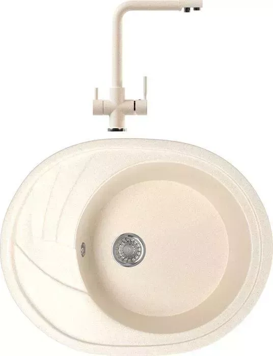 Мойка кухонная и смеситель Mixline и смеситель ML-GM17 бежевая 328