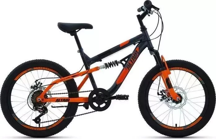 Велосипед Altair MTB FS 20 D (2022) 14 темно-серый/оранжевый FS 20 D 14
