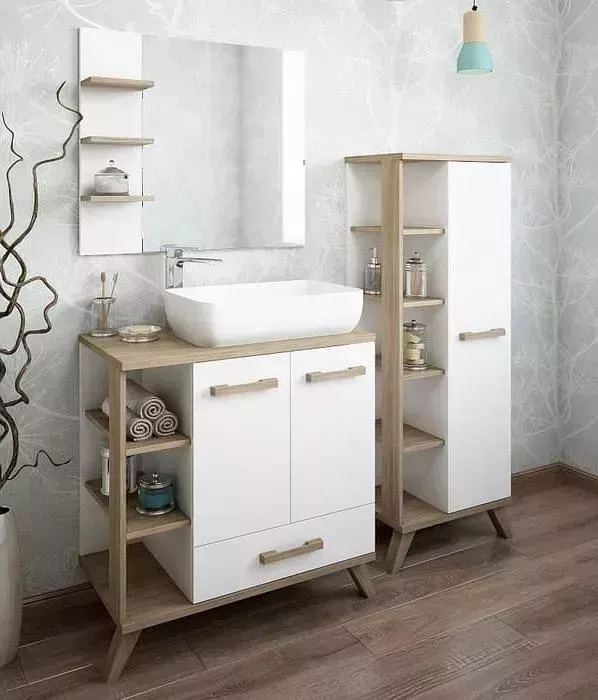 Мебель для ванной Sanflor Ингрид 80 Plaza швейцарский вяз\белый
