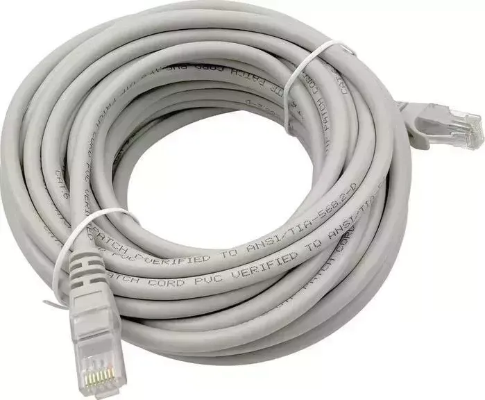 Кабель Патч-корд Buro UTP 4 пары cat6 CCA molded 10м серый RJ-45 (m)-RJ-45 (m)