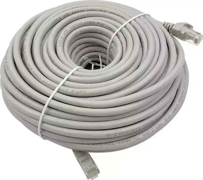 Кабель Патч-корд Buro UTP 4 пары cat6 CCA molded 30м серый RJ-45 (m)-RJ-45 (m)